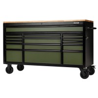 Draper BUNKER® Workbench Roller Tool Cabinet, 15 Drawer, 61\", Green £1,399.00